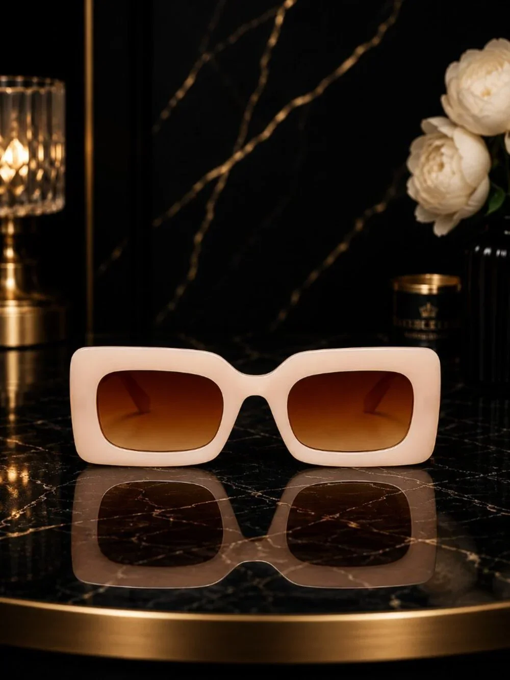 Arriba Unisex Rectangle Sunglasses Chunky Frame UV400